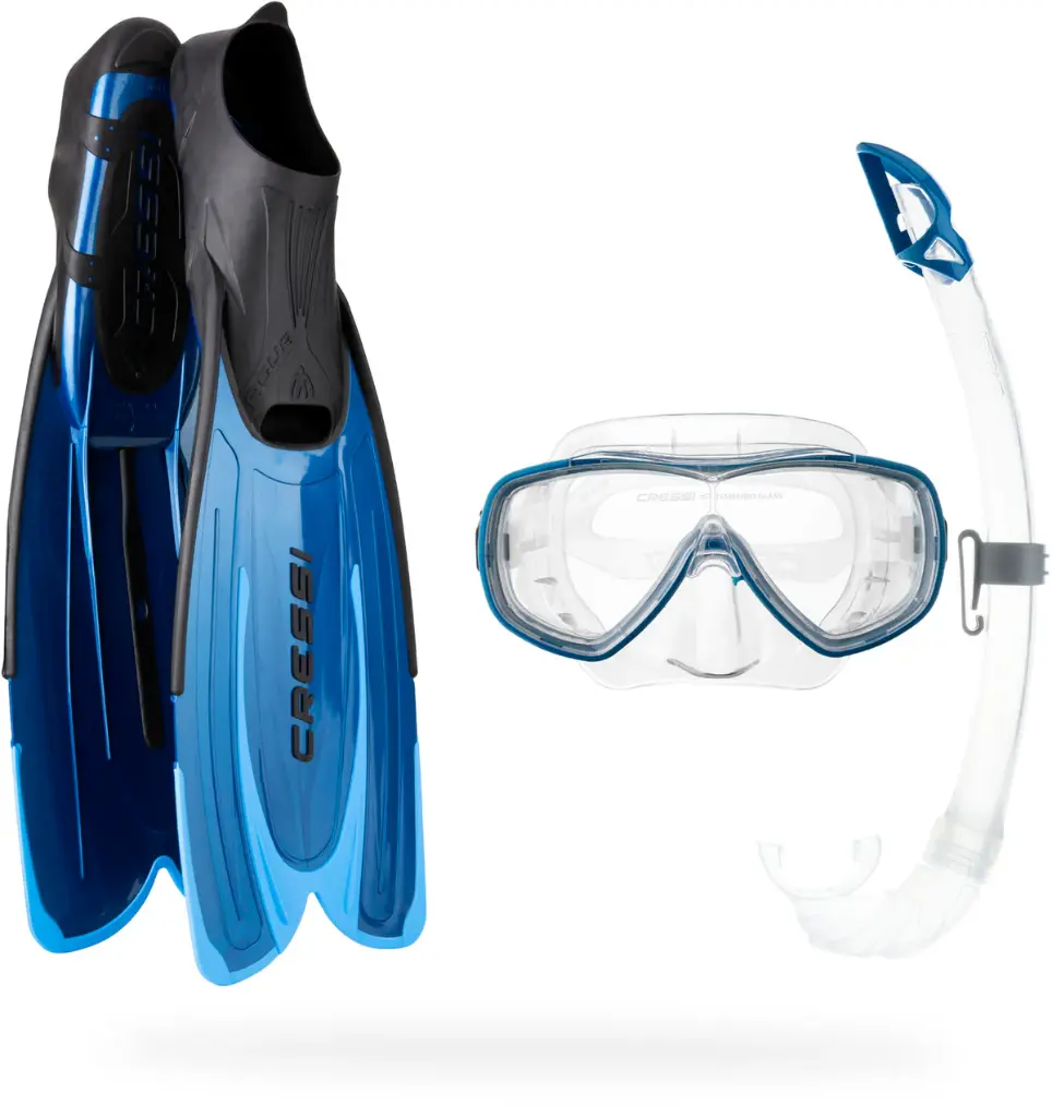 طقم سنوركل غوص AGUA + ONDA + MEXICO SET BLUE 39/40
أجوا + أوندا + ميكسيكو سيت بلو 39/40 Cressi