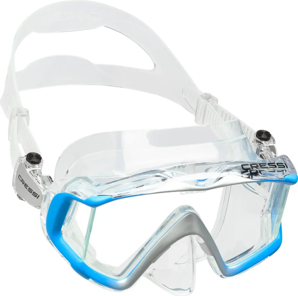 LIBERTY TRISIDE SPE MASK CLEAR/BLUE/SILVER - Cressi