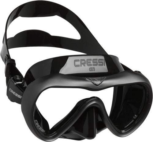 DIVING MASK Cressi A1 MASK BLACK/GRAPHITE CLEAR LENS ANTI FOG