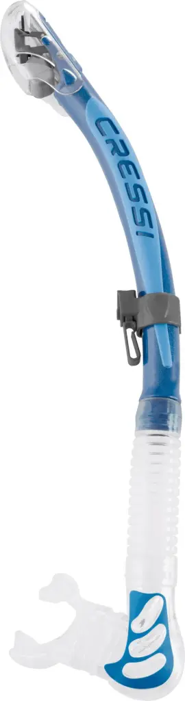 ALPHA ULTRA DRY SNORKEL SIL. CLEAR/TUBE BLUE AZURE - Cressi
