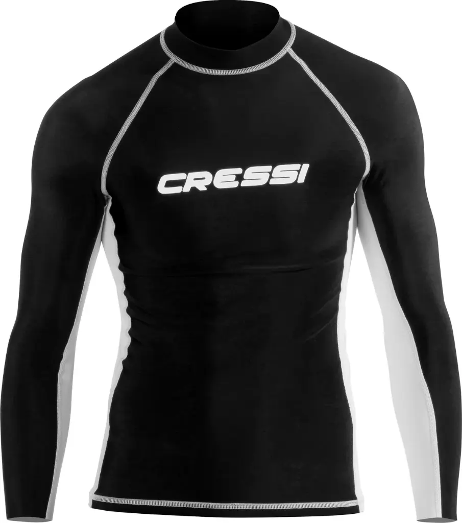 RASH GUARD MAN LONG/SL BLACK/WHITE S/2 (48)