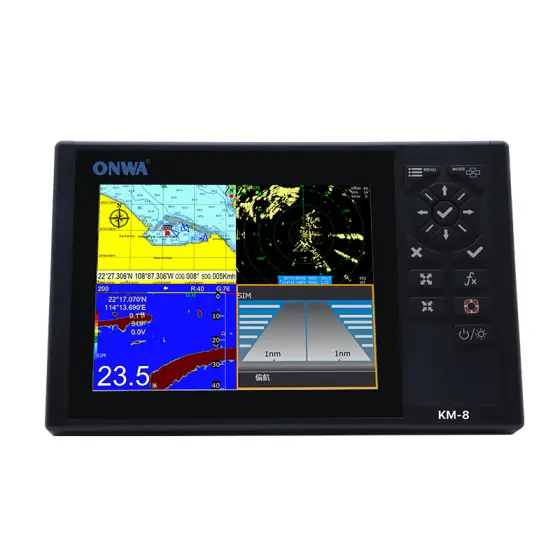 KM Series 8-inch Multifunction GPS Chartplotter MFD
