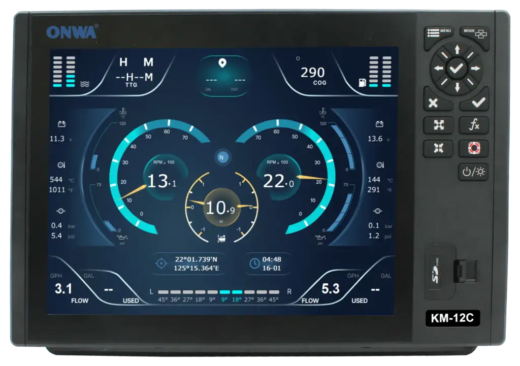 KM Series 12-inch Multifunction GPS Chartplotter MFD