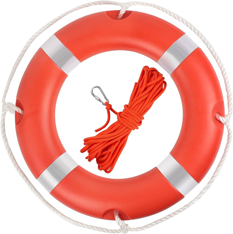 SOLAS Lifebuoy Ring 4.5 kg with 8mmX30mtr Orange Floating Rope