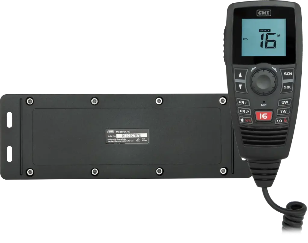 GME BLACK BOX VHF MARINE RADIO - BLACK