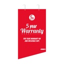 Jobe Warranty Sign 5-years